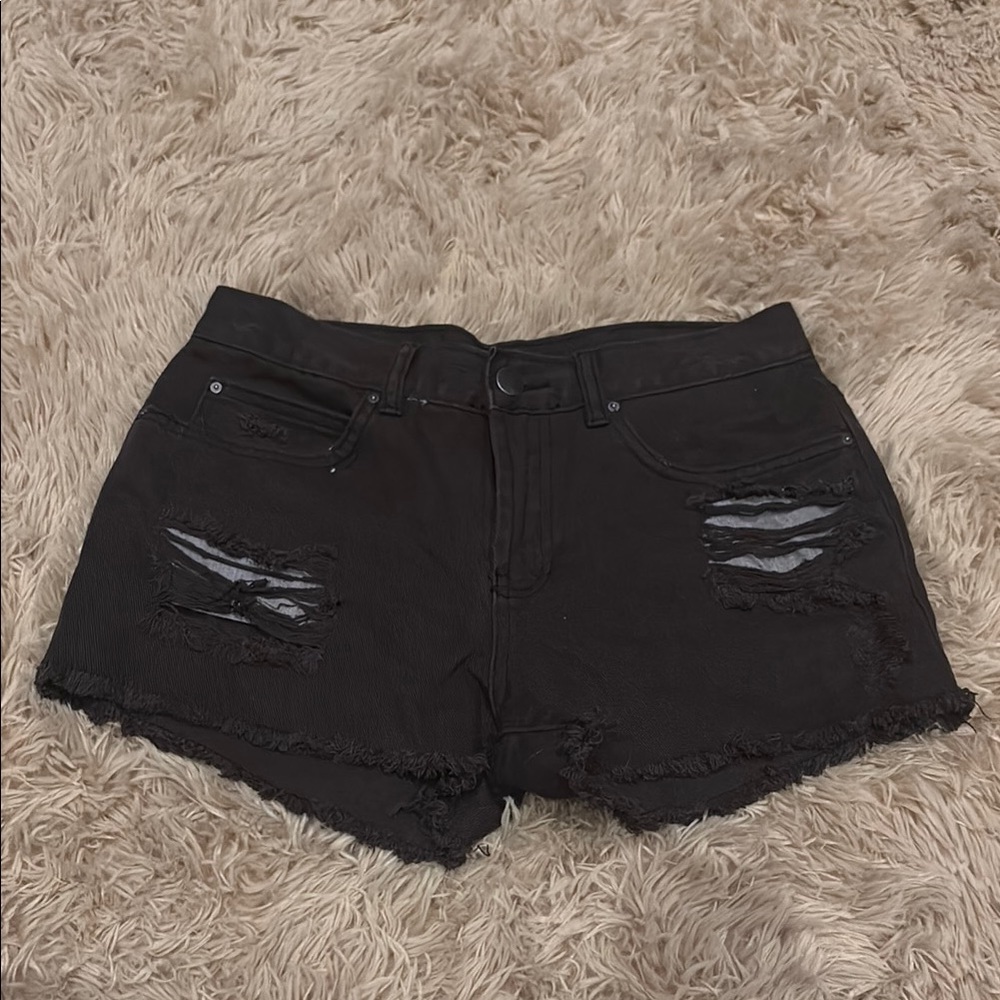Billabong Black Ripped Jean Shorts